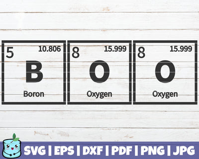 Boo Periodic Table SVG MintyMarshmallows 