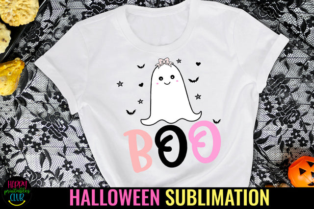 Boo Pink Halloween Sublimation I Halloween Pink PNG Sublimation Happy Printables Club 