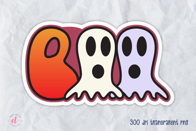 Boo PNG, Printable Halloween Sticker Sublimation CraftLabSVG 