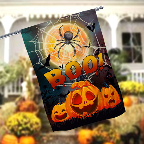 Boo Pumpkin Spider Halloween Garden Flag - 12x18 Garden Flag Sublimation Design Download PNG File Instant Download Sublimation CaldwellArt 