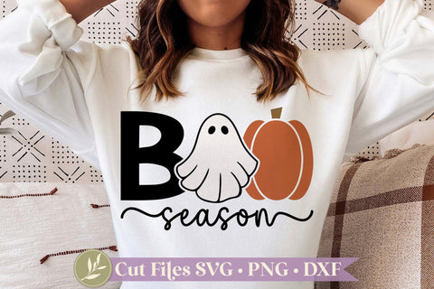 Boo Season SVG, Halloween Shirt Design, Pumpkin SVG, Ghost SVG SVG LilleJuniper 