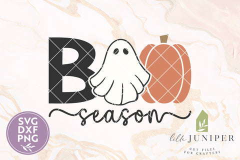 Boo Season SVG, Halloween Shirt Design, Pumpkin SVG, Ghost SVG SVG LilleJuniper 