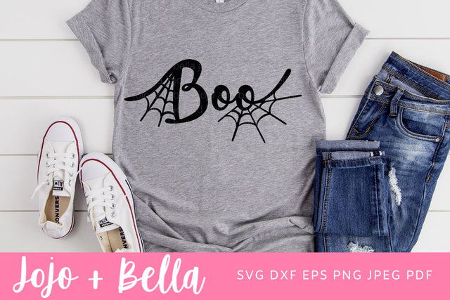 Boo SVG, Boo Cut File, Boo Shirt SVG,Boo Png, Boo Dxf, Halloween Boo Svg, Boo spider web Svg files for Cricut, Sublimation, Silhouette SVG Jojo&Bella 