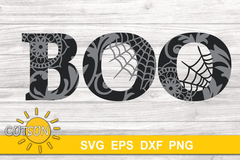 BOO SVG | BOO Halloween SVG | BOO floral SVG | Halloween svg SVG CutsunSVG 