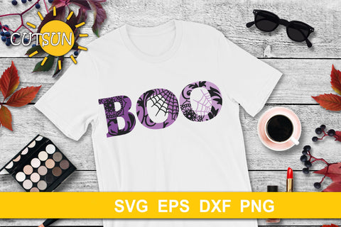 BOO SVG | BOO Halloween SVG | BOO floral SVG | Halloween svg SVG CutsunSVG 