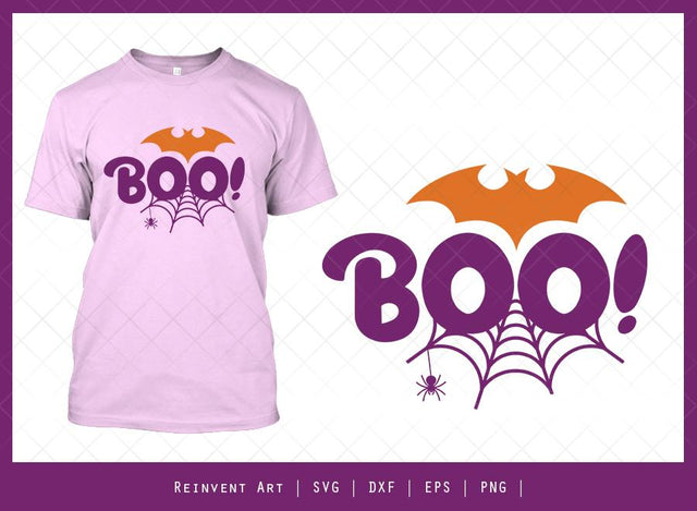 Boo SVG Cut File | Cobweb SVG | Halloween Tshirt Design SVG Reinvent Art 