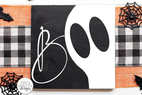Boo SVG | Ghost SVG | Halloween Sign Design SVG Diva Watts Designs 