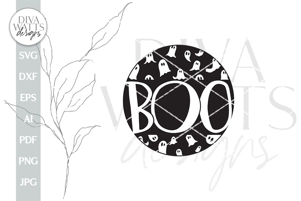 Boo SVG Halloween Ghost Door Hanger svg Ghost Sign svg Cute Ghost svg ...