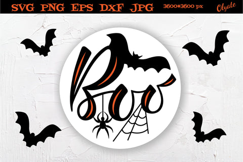 Boo SVG. Halloween Round Sign. Farmhouse Halloween SVG SVG Olga Terlyanskaya 