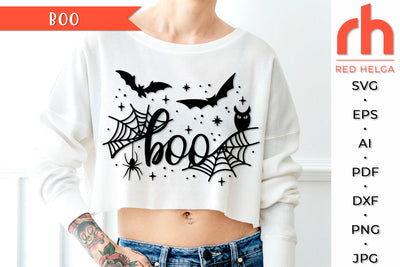 Boo SVG - Halloween Shirt Cut File SVG RedHelgaArt 