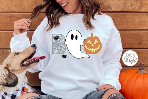 Boo SVG | Spiders / Ghost / Pumpkin Halloween Design SVG Diva Watts Designs 