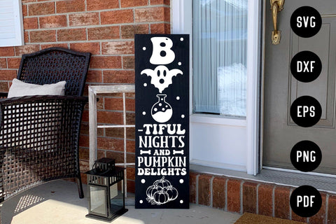 Boo-Tiful Nights & Pumpkin Delights - Porch Sign SVG SVG CraftLabSVG 