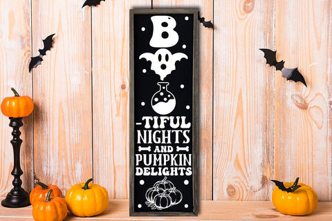 Boo-Tiful Nights & Pumpkin Delights - Porch Sign SVG SVG CraftLabSVG 
