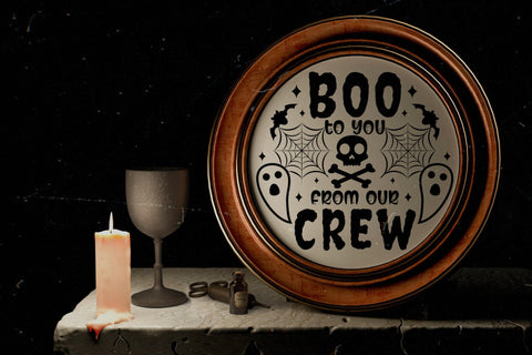 Boo to You from Our Crew - Halloween Round Sign SVG SVG CraftLabSVG 