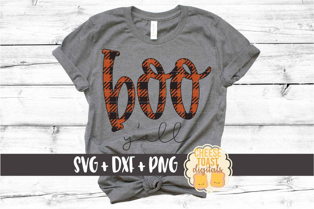Boo Y'all - Buffalo Plaid Halloween SVG PNG DXF Cut Files SVG Cheese Toast Digitals 