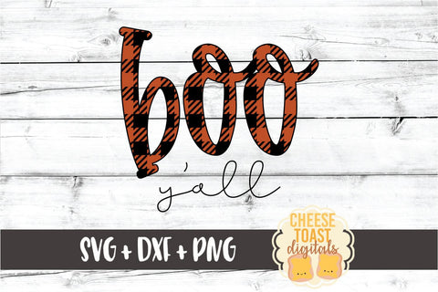 Boo Y'all - Buffalo Plaid Halloween SVG PNG DXF Cut Files SVG Cheese Toast Digitals 