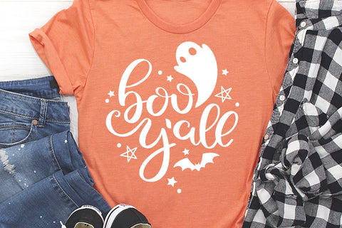Boo yall Cricut SVG cut file, Cute Halloween ghost svg SVG CutePicturesStudio 