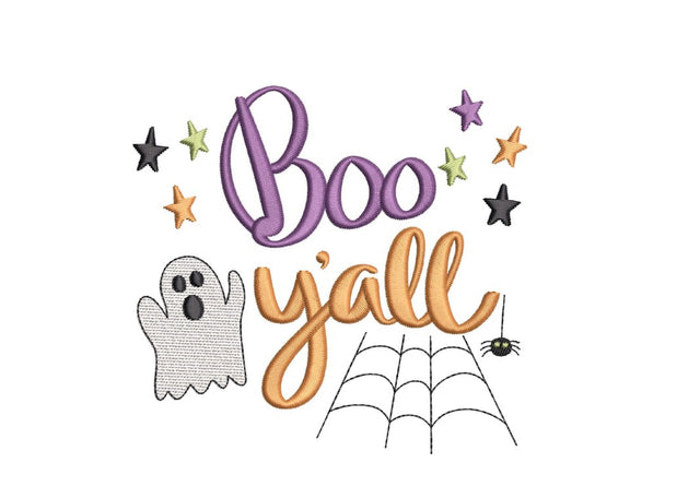 Boo Yall Embroidery Design, Halloween Embroidery Design, 2 sizes, Instant Download Embroidery/Applique DESIGNS Nino Nadaraia 