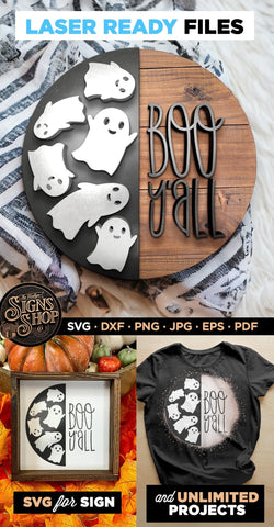 Boo y'all ghosts | Halloween SVG Sign SVG The Vintage Signs Shop 