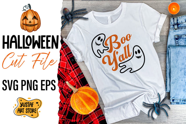 Boo Y'all Halloween cut files design SVG Yustaf Art Store 