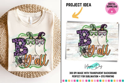 Boo Y'all Halloween PNG Sublimation Sublimation Morgan Day Designs 