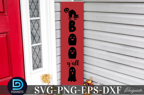 Boo y'all, Halloween Porch Sign Svg Design SVG DESIGNISTIC 