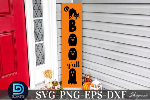 Boo y'all, Halloween Porch Sign Svg Design SVG DESIGNISTIC 