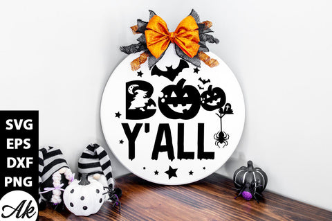 Boo y'all Round Sign SVG akazaddesign 