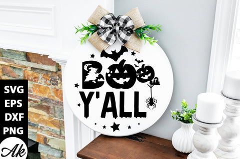 Boo y'all Round Sign SVG akazaddesign 