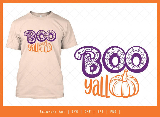 Boo Yall SVG Cut File | Cobweb SVG | Halloween Design SVG Reinvent Art 