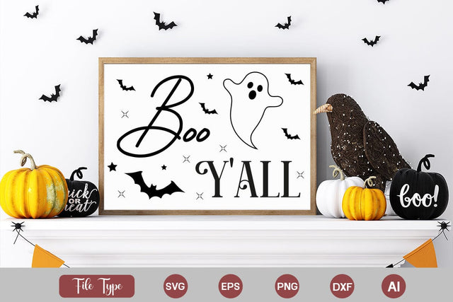 Boo Y'all SVG SVGs,Quotes and Sayings,Food & Drink,On Sale, Print & Cut SVG DesignPlante 503 