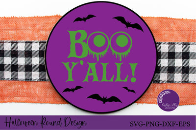 Boo Y'all SVG|Halloween Round Sign SVG SVG Linden Valley Designs 