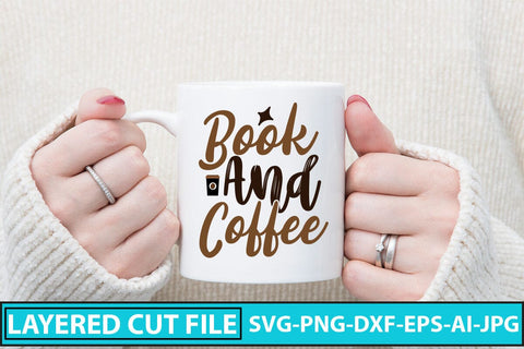 Book And Coffee SVG Cut File SVG Syaman 