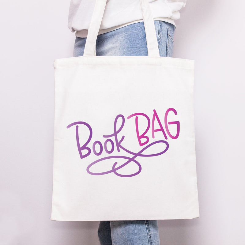 Book Bag Hand Lettered SVG DXF PNG Cut File SVG Cursive by Camille 