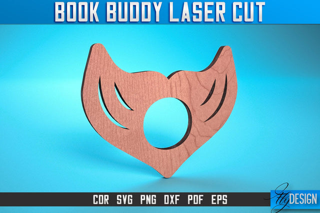 Book Buddy Laser Cut SVG | Accessories Laser Cut SVG Design | CNC Files SVG Fly Design 