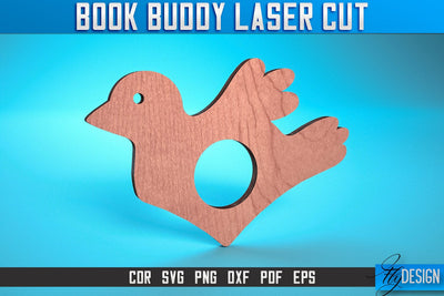 Book Buddy Laser Cut SVG | Accessories Laser Cut SVG Design | CNC Files SVG Fly Design 
