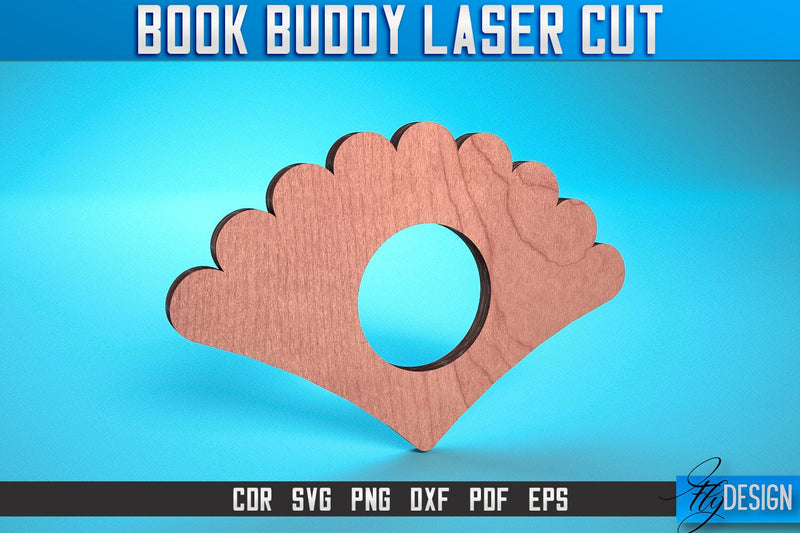 Book Buddy Laser Cut SVG | Accessories Laser Cut SVG Design | CNC Files SVG Fly Design 