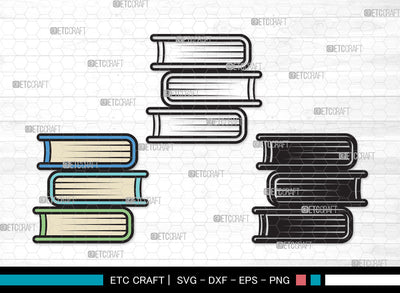 Book Clipart SVG | Book Club Svg | Stacked Books Svg | Open Book Svg | School Book Svg | Stack Of Books Svg | Library Svg | Book Clipart SVG ETC Craft 