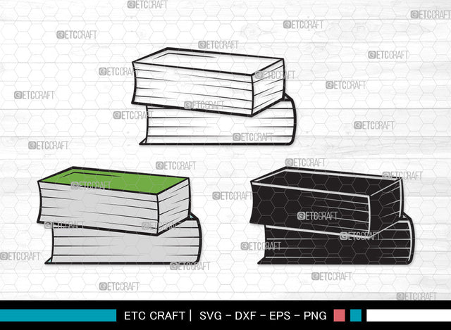 Book Clipart SVG | Book Club Svg | Stacked Books Svg | Open Book Svg | School Book Svg | Stack Of Books Svg | Library Svg | Book Clipart SVG ETC Craft 