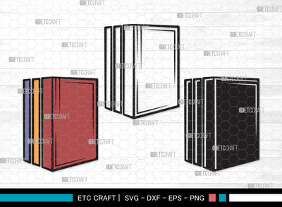 Book Clipart SVG | Book Club Svg | Stacked Books Svg | Open Book Svg | School Book Svg | Stack Of Books Svg | Library Svg | Book Clipart SVG ETC Craft 