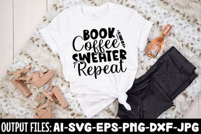 Book Coffee Sweater Repeat 1 SVG Design SVG Rafiqul20606 