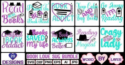 book love svg bundle SVG Cut File SVG Studio Innate 