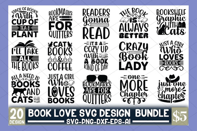Book Love Svg Design Bundle SVG SVGista 