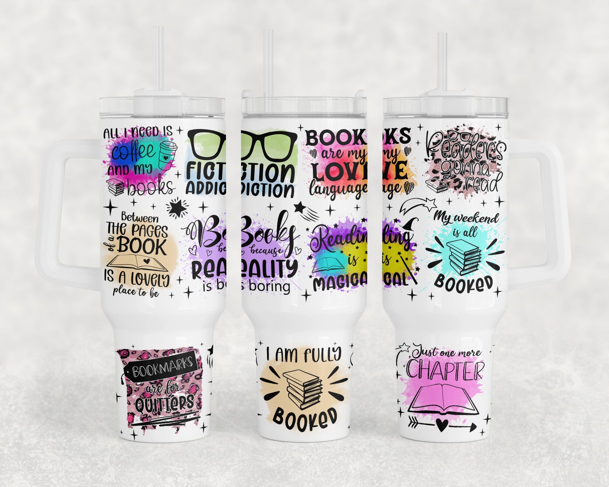 Books Tumbler Wrap for Sublimation, Easily Distracted B Books