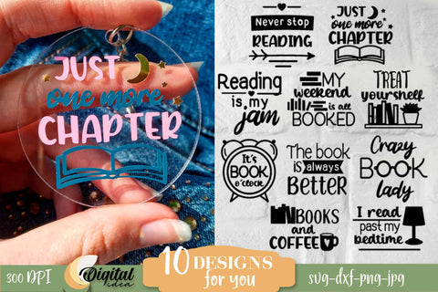 Book Lover beautiful Keychains | Book Lover Quotes | Enjoy Reading SVG Evgenyia Guschina 