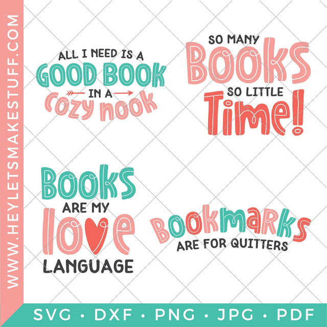 Book Lover Bundle SVG Hey Let's Make Stuff 
