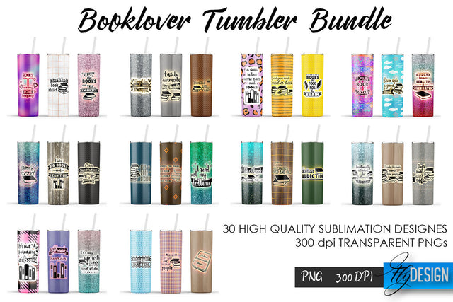 Book Lover Quote Tumbler. 20 Oz Tumbler Bundle. Wrap Designs Sublimation Fly Design 