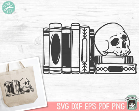 Book Lover Skull SVG, Halloween Books SVG, Books SVG, Reading svg, Skull Book Lover png, Bibliophile svg, Librarian svg, Teacher svg SVG Wild Pilot 