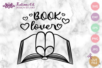 Book lover svg book clipart for book nerd librarian teacher. Jpg, png, eps, dxf, svg cut file SVG KatineArt 
