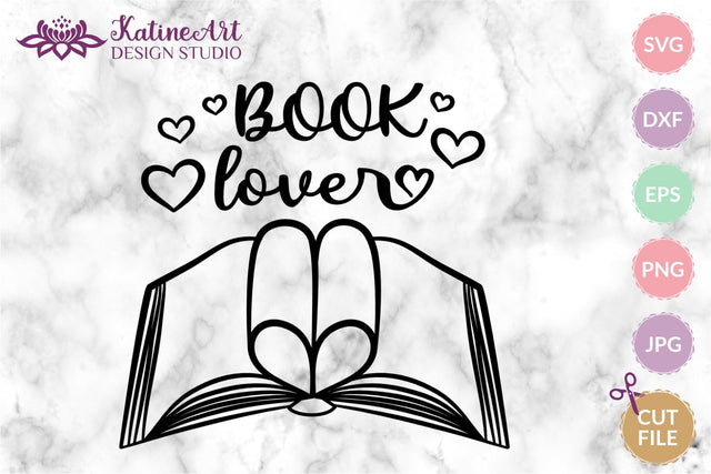 Book lover svg book clipart for book nerd librarian teacher. Jpg, png, eps, dxf, svg cut file SVG KatineArt 